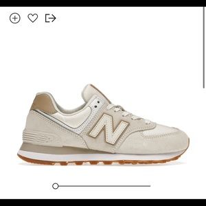 New balance 574 tan/white/beige/cream sneakers